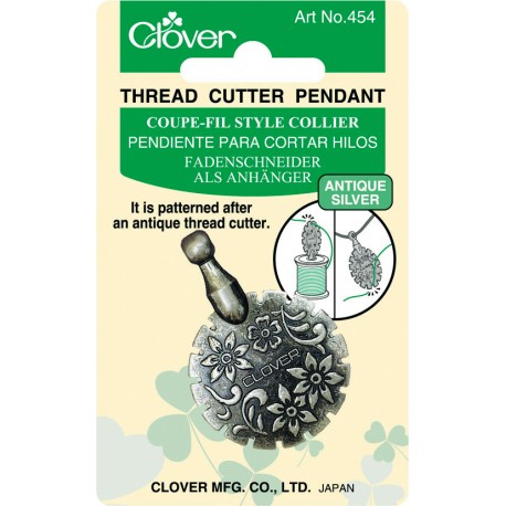 Clover Thread Cutter Pendant Antique Silver - 