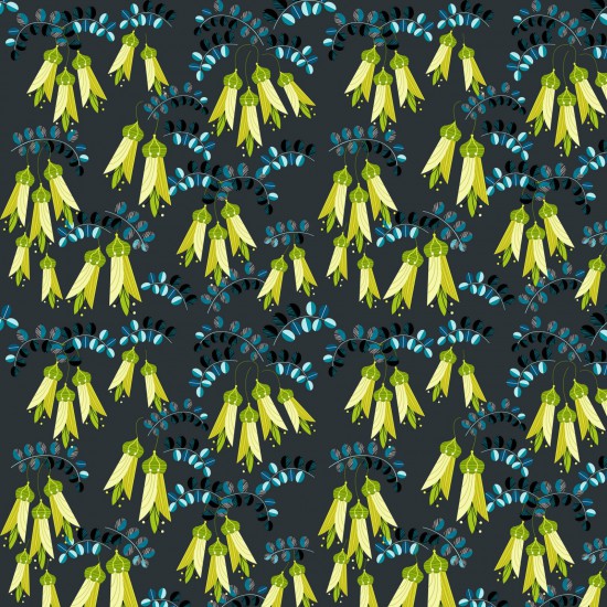 Birdsong - Kowhai - Grey by Ellen Giggenbach for Nutex - Image 1