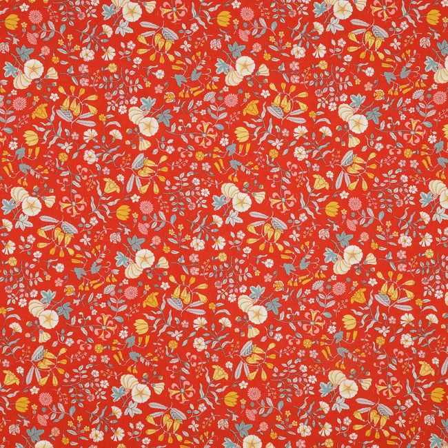 Everlasting - Wildflower Field  B - Orange by Liberty Fabrics - Image 1