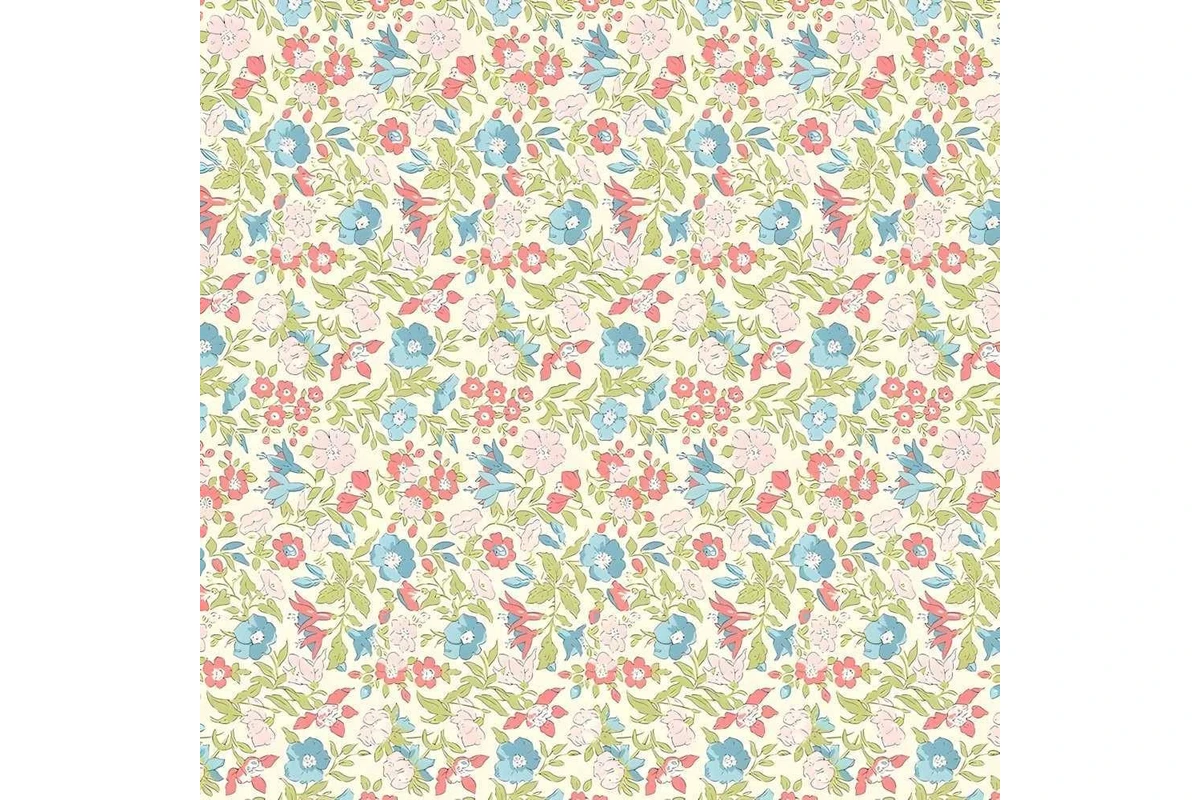 Everlasting - Mamie Flower  B - Cream by Liberty Fabrics - Image 1