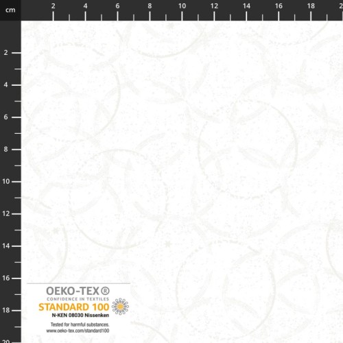 Snow Crystal - Stars and Circle - White by Stoffabrics - Image 1