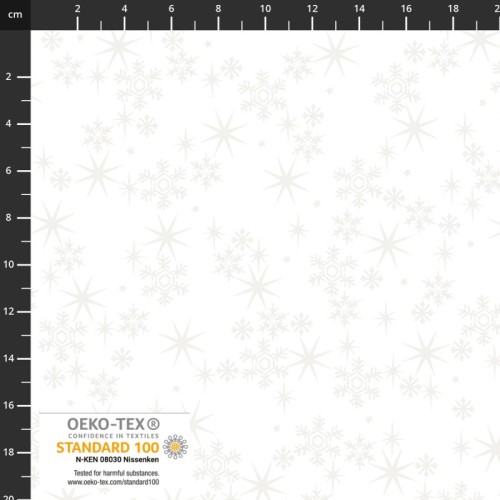 Snow Crystal - Small Stars and Small Snowflakes - White by Stoffabrics - Image 1