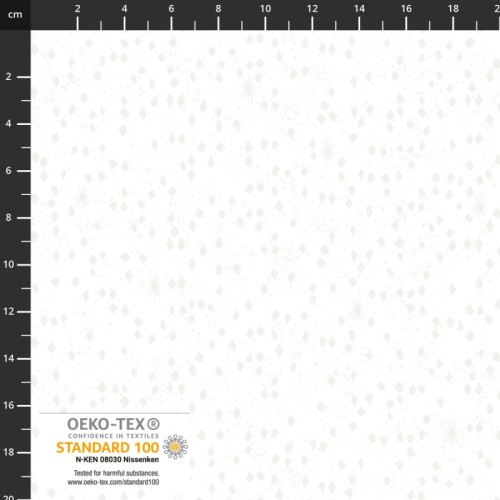 Snow Crystal - Small Dimonds - White by Stoffabrics - Image 1