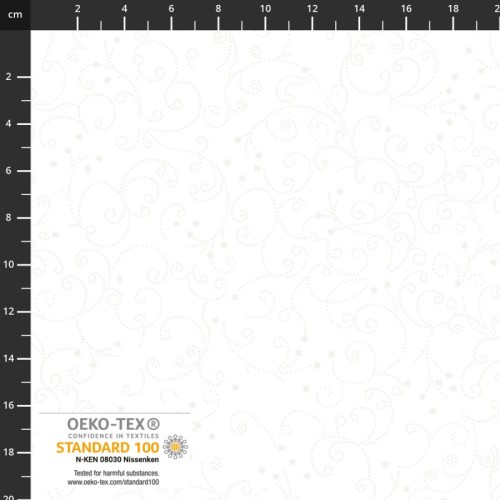 Snow Crystal - Stars and Swirls - White by Stoffabrics - Image 1