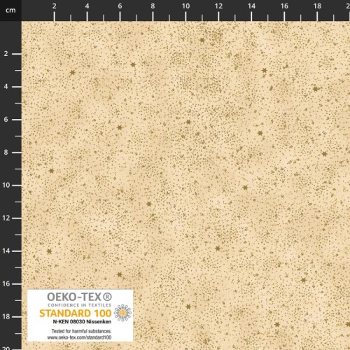 Snow Crystal - Stars and Spickled - Cream/Gold by Stoffabrics - Image 1
